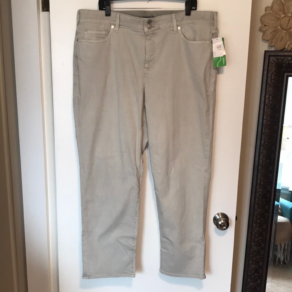 Lands End Women's 22W Straight Leg Comfort Gray Jeans‎